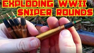 EXPLODING WW2 Sniper Ammunition  8mm [upl. by Alyad]