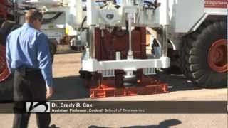 Dr Brady Cox demos a LargeScale Mobile Shaker used for Earthquake Simulation [upl. by Aihsemaj]