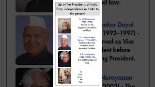 Presidents of India 1947 to Present 🇮🇳  Journey Through India’s Leadershippresidentofindiaindia [upl. by Nolasba]