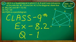 Class  9th  Quadrilaterals  Ex 82 Q no 1 solved ncert cbse [upl. by Aivirt297]