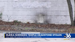 Olieka Shriners Temple headstone stolen 112224 [upl. by Milstone]