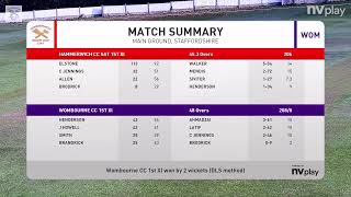 Hammerwich 1st XI v Wombourne CC [upl. by Neerehs]