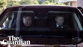 Vladimir Putin takes North Korean leader Kim for a drive in Russian luxury car [upl. by Loar]