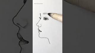 Drawing girl side face drawing tutorial art girl [upl. by Noletta359]