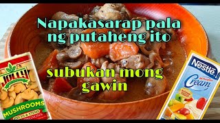 Papaano Lutuin ang masarap na Creamy Chicken Mushroom Recipe Josies Kitchen [upl. by Harrus]