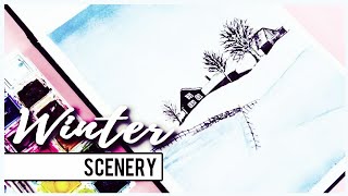 How to Paint a Winter Scenery with Watercolors for Beginners  Art Journal Thursday Ep 27 [upl. by Ronen]