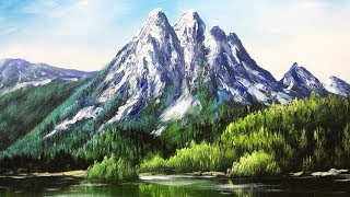 Paint Mountains With Acrylic Paints  lesson 3 [upl. by Fortin]