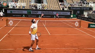 Stefanos Tsitsipas amp Alejandro Davidovich Fokina full practice at Roland Garros 2024  Practice Pass [upl. by Narrat]