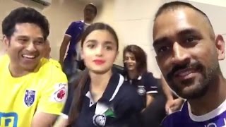 MS Dhoni amp Sachins Funny Moments At ISL Match With Bollywood Celebs [upl. by Iliram]