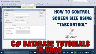 P9 C Database Tutorial In Urdu  how to control Screen size using TabControl [upl. by Natelson]