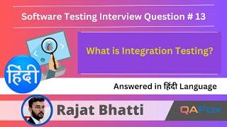 What is Integration Testing Software Testing Interview Question  Hindi  13 [upl. by Notgnirra]