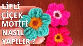 Tığ İşi Çiçek Yapımı How to Crochet a Puff Flower [upl. by Pellikka]