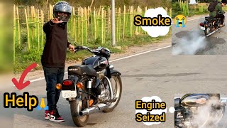 Bullet Ka Engine Seize Karwa Diya 😓 1st Gear Pe 50km Chalayi Bullet 😱 Must Watch [upl. by Yreffoeg]