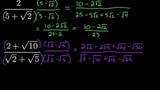 Using Conjugates to Rationalize Denominators [upl. by Rivard]