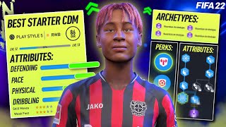 FIFA 22 PRO CLUBS  BEST CDM BUILDBEST STARTER META CDM TIPSTRAITS [upl. by Enilra13]