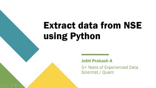 Extract data from NSE using Python [upl. by Ydnil]