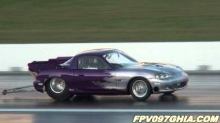 PAC PERFORMANCE MAZDA MX5 13B TURBO RUNS 769  172 MPH AT SYDNEY DRAGWAY  392011 [upl. by Berns879]