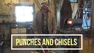 Blacksmithing tools forging a hot chisel and round punch [upl. by Zul]