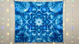 How to Tie Dye  Snowflake Mandala Tapestry  Step by Step Tutorial [upl. by Yht]