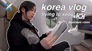 LET’S GO TO KOREA asiana business class flight experience first day in seoul  KOREA VLOG 2024 [upl. by Massie874]