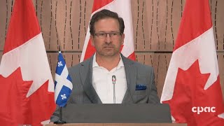 Le chef du Bloc Québécois YvesFrançois Blanchet et la reprise des travaux de la Chambre [upl. by Nnairet]