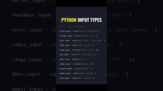 Python input types trending codeing webdevelopment python inputs type [upl. by Baumbaugh]