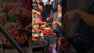 Night Market in Keelung  Taiwan food seafood keelung friends nightmarket [upl. by Uol]