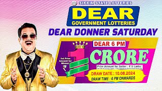 SIKKIM LOTTERY 6PM DRAW 10082024  LIVE FROM GANGTOK [upl. by Fagin]