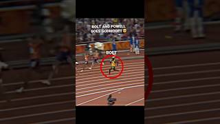 BOLT AND POWELL GOES GODMODE😱🚀usainbolt asafapowell 100k 100 relay sprinter sprinting 10k [upl. by Lezley]