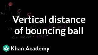 Vertical distance of bouncing ball  Sequences series and induction  Precalculus  Khan Academy [upl. by Anirtak]