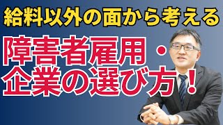 【給与以外の面から考える障害者雇用の会社の選び方】大企業？特例子会社？地域？何を基準に選ぶ？？ [upl. by Lawson887]