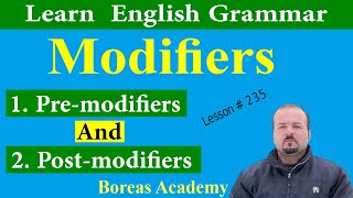 modifiers in english grammar  Pre and postmodifiers  modifiers [upl. by Enneiluj458]