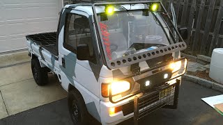 Honda Acty JDM Kei Car mini truck project Episode 21 roof and bed light installation [upl. by Tansey754]