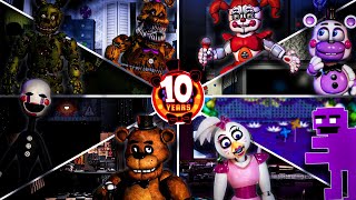 1 Hour Of Nostalgic FNAF Songs Remixes 10th ANNIVERSARY SPECIAL [upl. by Eeimaj593]