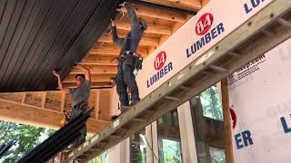 EPIC Porch Ceiling Makeover Watch Two Guys Transform with One Vinyl Soffit [upl. by Nattirb]