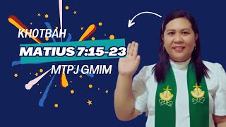 KHOTBAH MATIUS 71523 MTPJ GMIM MINGGU 14 JANUARI 2024 Hal Pengajaran Sesat [upl. by Ailahs]