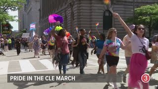 Pride in the CLE march in downtown Cleveland Moments from the 2024 event as Pride Month begins [upl. by Eserahc951]