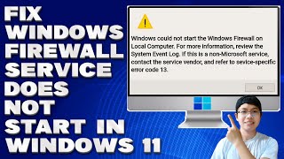 How To Fix Windows Firewall Service Does Not Start in Windows 1011 Solution [upl. by Ablem]