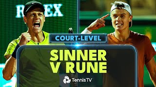 EPIC Jannik Sinner vs Holger Rune CourtLevel Highlights  Monte Carlo 2023 [upl. by Ravel]