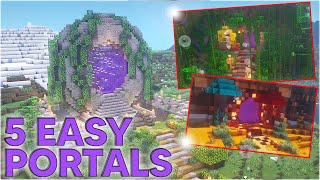 5 Top Custom Nether Portal Designs WITH World Download for Bedrock amp Java [upl. by Gillette]