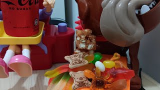 ASMR‼️WORM GUMMY CARAMELRICE CRAB GUMMY CHEWY CANDY KOALA STRAWBERRY BISCUIT WITH MADDOG [upl. by Amati]