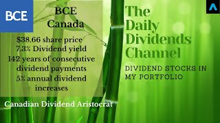 BCE stock Canadian Dividend Aristocrat 73 dividend yield Bell Canada Enterprises stock [upl. by Liane]