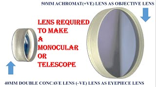 ACHROMATIC LENS AS OBJECTIVE LENS amp EYEPEICE LENS REQUIRED TO MAKE A MONOCULARBINOCULAR TELESCOPE [upl. by Nyloj879]