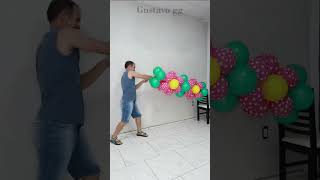 😊ARCO DE GLOBOS SIN ESTRUCTURA 🌸 flores con globos  gustavo gg [upl. by Jevon]