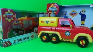 2016 Feuerwehrmann Fireman Sam Double Unboxing RC Radio Control Jupiter Fire Engine amp Venus [upl. by Elora]