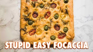 Crazy Easy Tomato and Olive Focaccia  A Thank you [upl. by Rehotsirk]