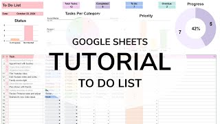 Complete Tutorial for the To Do List Spreadsheet for Google Sheets [upl. by Goraud131]