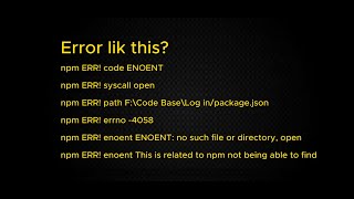 npm ERR code ENOENT  node Error 101 Here is solution error npm mernstack reactapp [upl. by Laup515]