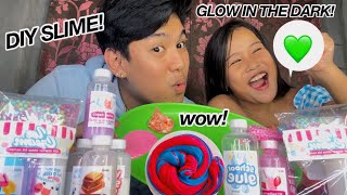 DIY GLOW IN THE DARK SLIME for Mareng Chloe GANDA 💚  Grae and Chloe [upl. by Gobert]