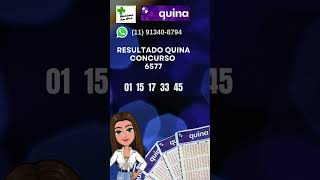 Resultado Quina concurso 6577 quina [upl. by Akemet728]